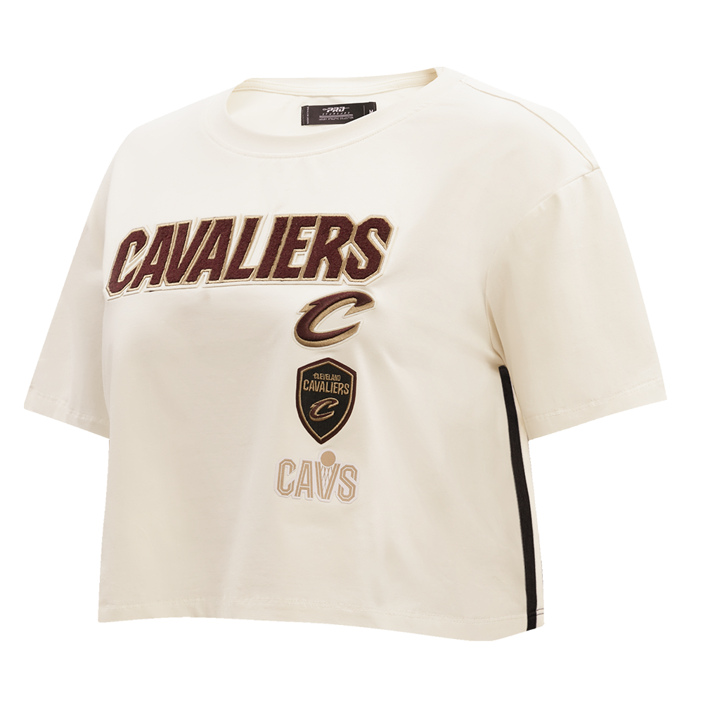 NBA CLEVELAND CAVALIERS RETRO CLASSIC T-SHIRT À COUPE CARRÉE POUR FEMME (COQUILLE D'ŒUF)