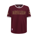 NBA CLEVELAND CAVALIERS CLASSIC T-SHIRT CÔTELÉ RAYÉ À MANCHES COURTES POUR GARÇON JUNIOR (LIE-DE-VIN)