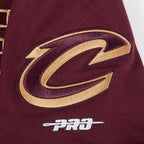 NBA CLEVELAND CAVALIERS CLASSIC T-SHIRT CÔTELÉ RAYÉ À MANCHES COURTES POUR GARÇON JUNIOR (LIE-DE-VIN)