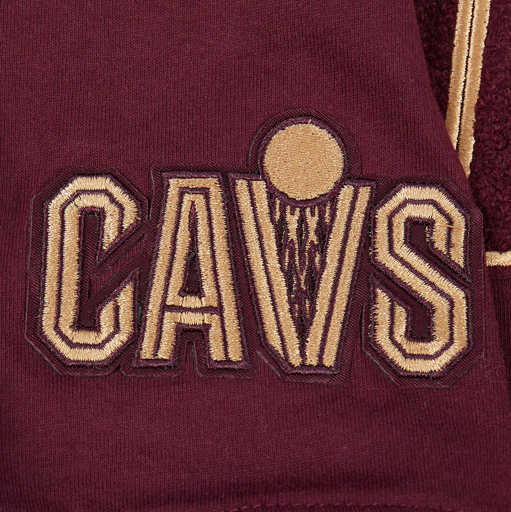 NBA CLEVELAND CAVALIERS CLASSIC T-SHIRT CÔTELÉ RAYÉ À MANCHES COURTES POUR GARÇON JUNIOR (LIE-DE-VIN)