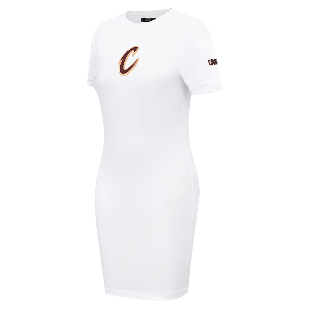 NBA CLEVELAND CAVALIERS CLASSIC WOMEN'S BODYCON DRESS (WHITE)