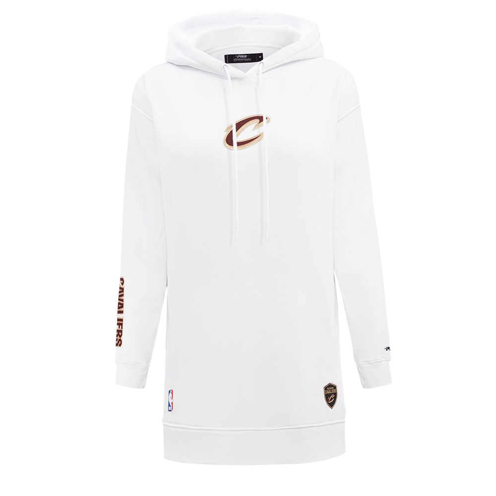 NBA CLEVELAND CAVALIERS CLASSIC ROBE À CAPUCHON EN MOLLETON POUR FEMME (BLANC)