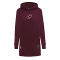 NBA CLEVELAND CAVALIERS CLASSIC WOMEN'S FLEECE HOODIE DRESS (WINE)