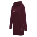 NBA CLEVELAND CAVALIERS CLASSIC WOMEN'S FLEECE HOODIE DRESS (WINE)
