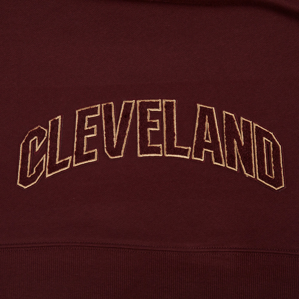 NBA CLEVELAND CAVALIERS CLASSIC WOMEN'S FLEECE HOODIE DRESS (WINE)