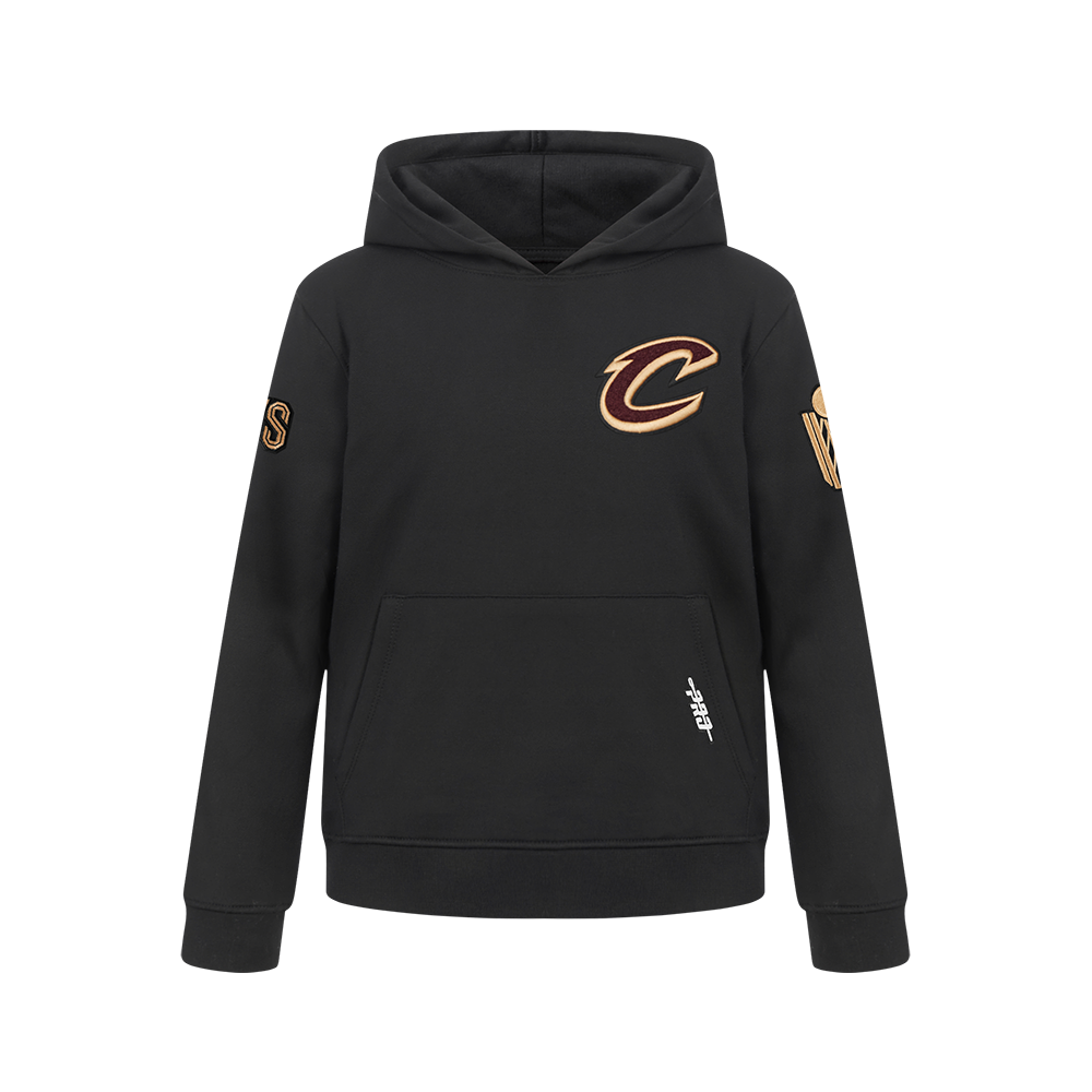 NBA CLEVELAND CAVALIERS CLASSIC BIG BOY'S FLEECE PULLOVER HOODIE (BLACK)
