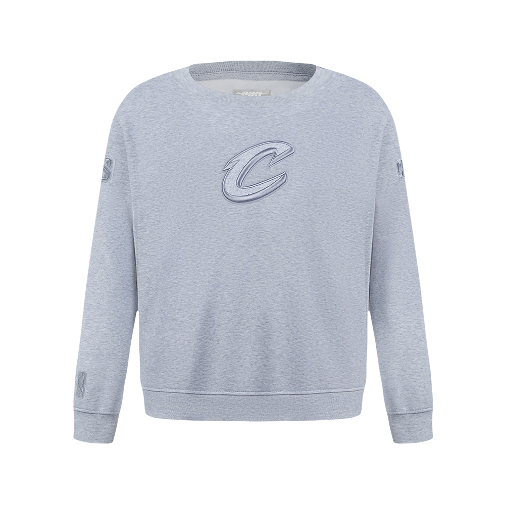 NBA CLEVELAND CAVALIERS NEUTRAL CHANDAIL À COL ROND EN MOLLETON POUR GARÇON JUNIOR (GRIS CHINÉ FONCÉ)