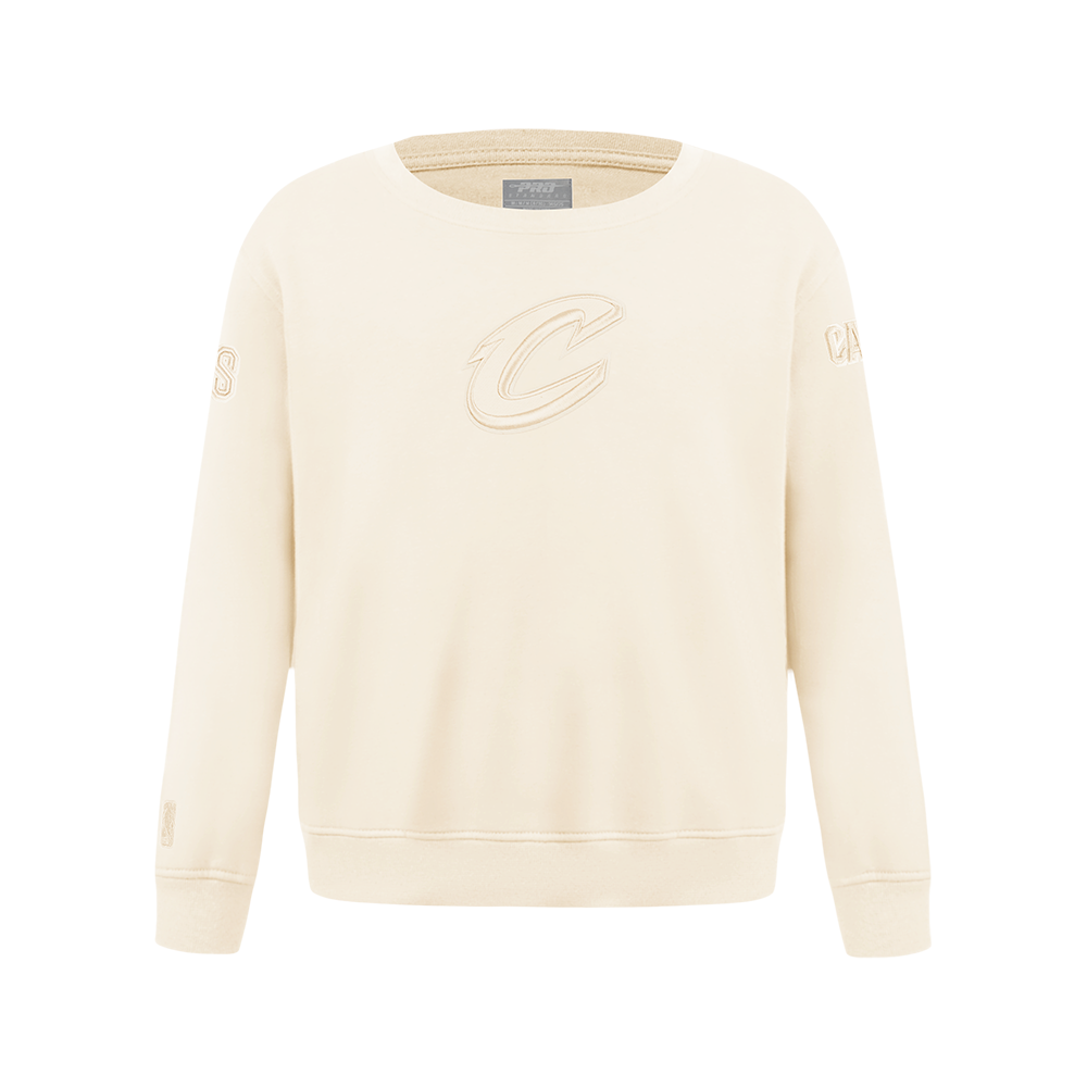 NBA CLEVELAND CAVALIERS NEUTRAL BIG BOY'S FLC CREWNECK (EGGSHELL)