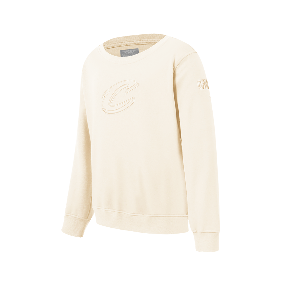 NBA CLEVELAND CAVALIERS NEUTRAL BIG BOY'S FLC CREWNECK (EGGSHELL)