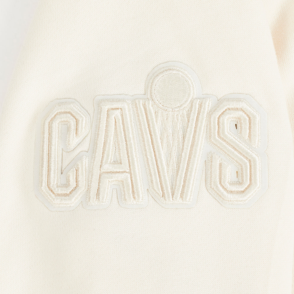 NBA CLEVELAND CAVALIERS NEUTRAL BIG BOY'S FLC CREWNECK (EGGSHELL)