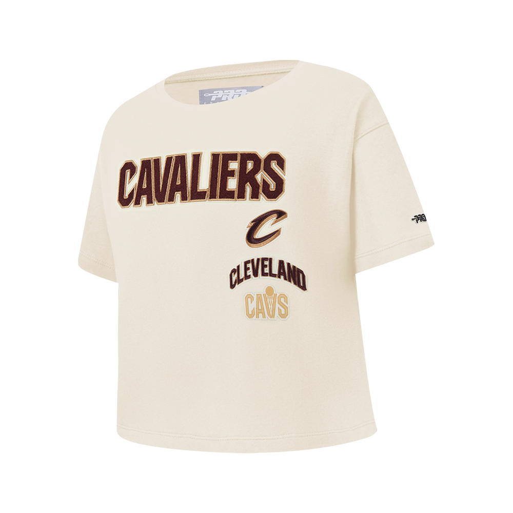NBA CLEVELAND CAVALIERS RETRO CLASSIC BIG GIRL'S SS BOXY TEE (EGGSHELL)