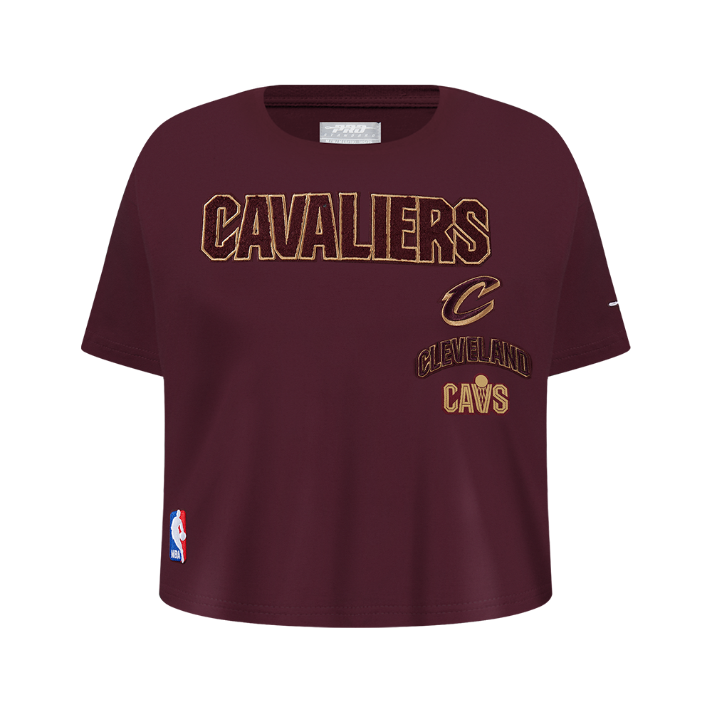 NBA CLEVELAND CAVALIERS RETRO CLASSIC T-SHIRT À COUPE CARRÉE À MANCHES COURTES POUR FILLE JUNIOR (LIE-DE-VIN)