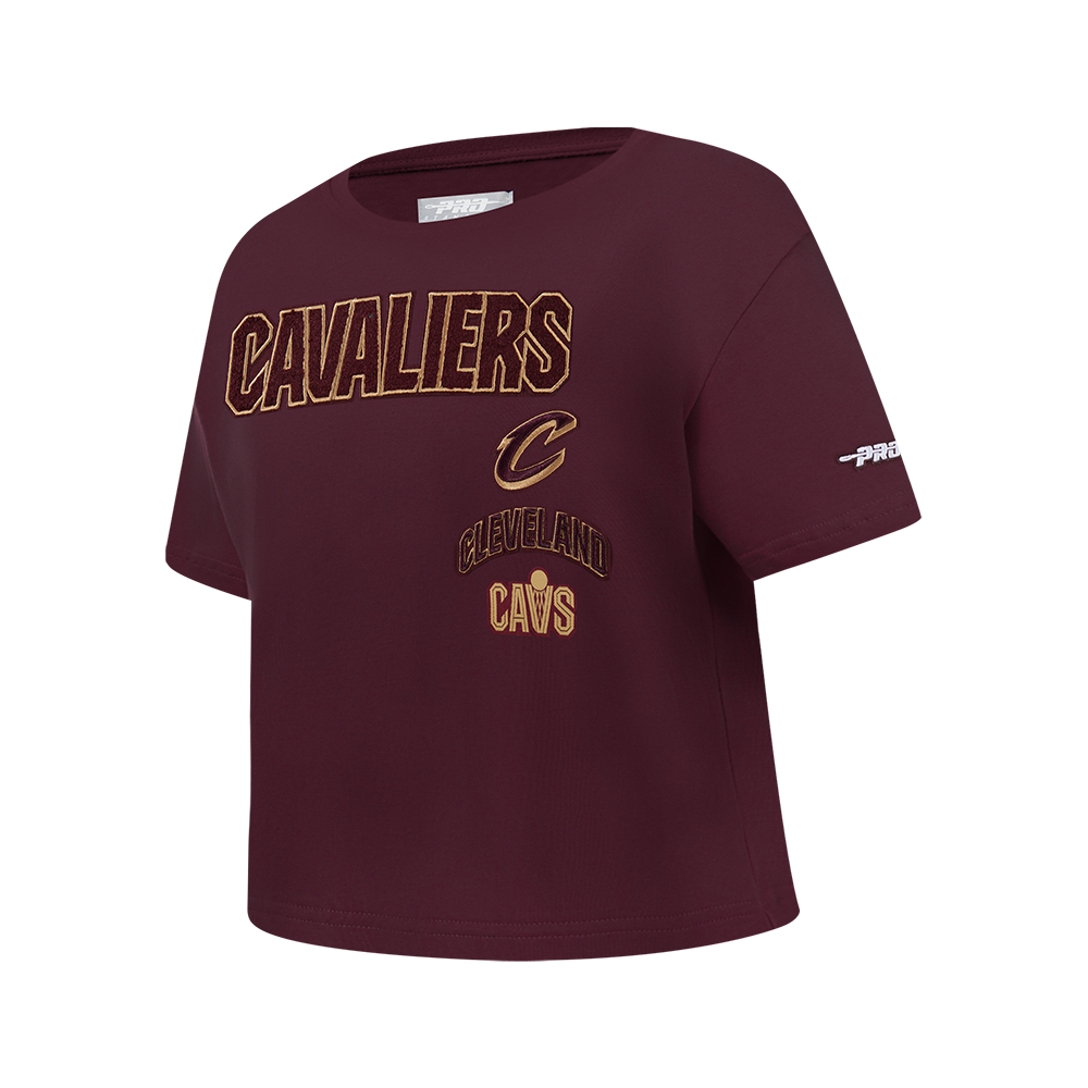 NBA CLEVELAND CAVALIERS RETRO CLASSIC T-SHIRT À COUPE CARRÉE À MANCHES COURTES POUR FILLE JUNIOR (LIE-DE-VIN)