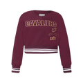 NBA CLEVELAND CAVALIERS RETRO CLASSIC BIG GIRL'S RIB FLC CREWNECK (WINE)