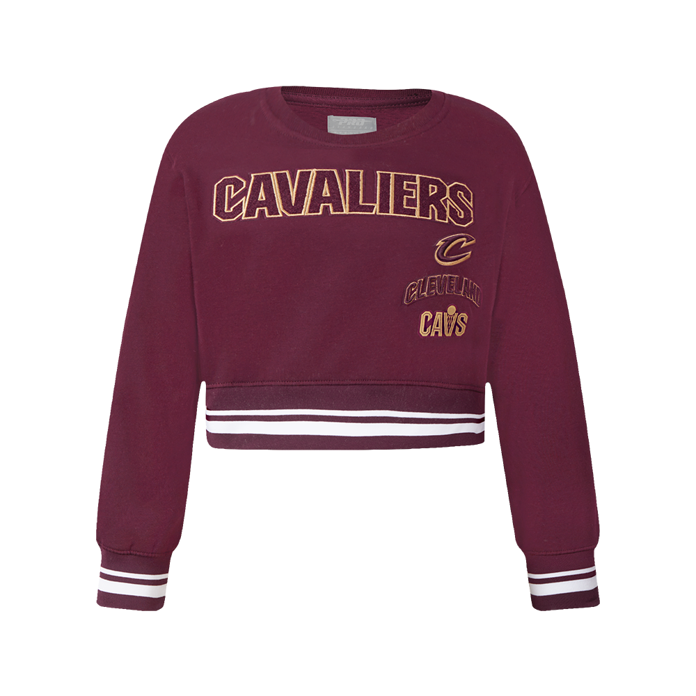 NBA CLEVELAND CAVALIERS RETRO CLASSIC BIG GIRL'S RIB FLC CREWNECK (WINE)