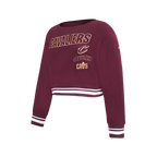 NBA CLEVELAND CAVALIERS RETRO CLASSIC BIG GIRL'S RIB FLC CREWNECK (WINE)