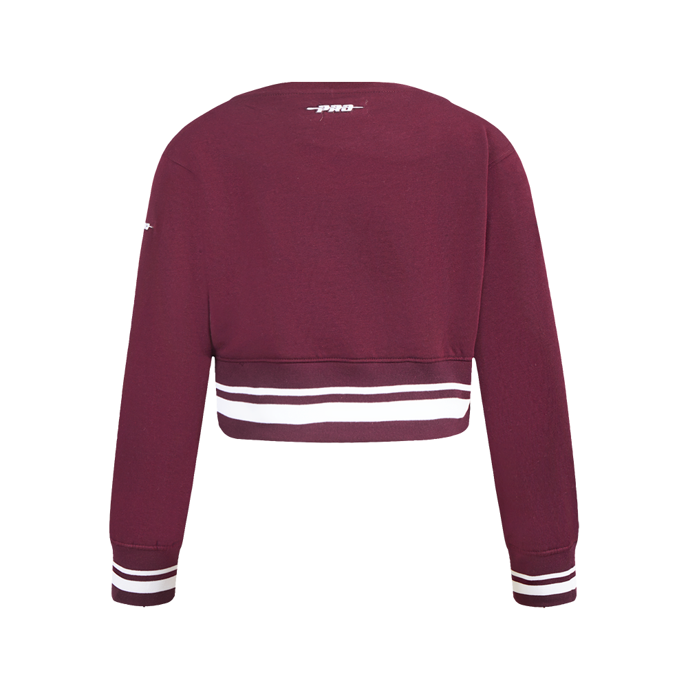 NBA CLEVELAND CAVALIERS RETRO CLASSIC BIG GIRL'S RIB FLC CREWNECK (WINE)