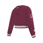 NBA CLEVELAND CAVALIERS RETRO CLASSIC BIG GIRL'S RIB FLC CREWNECK (WINE)