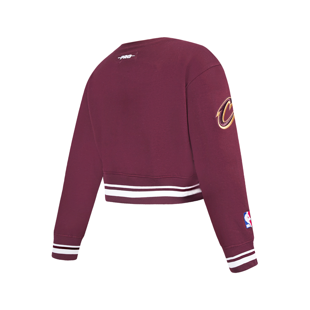 NBA CLEVELAND CAVALIERS RETRO CLASSIC BIG GIRL'S RIB FLC CREWNECK (WINE)