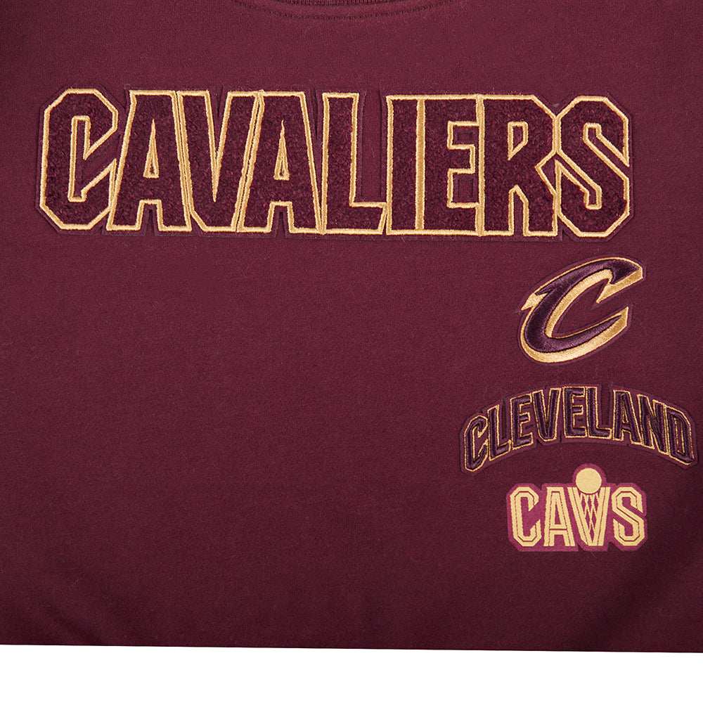 NBA CLEVELAND CAVALIERS RETRO CLASSIC BIG GIRL'S RIB FLC CREWNECK (WINE)