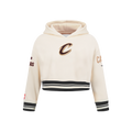 NBA CLEVELAND CAVALIERS RETRO CLASSIC CHANDAIL À CAPUCHON EN MOLLETON CÔTELÉ POUR FILLE JUNIOR (COQUILLE D'ŒUF/NOIR)