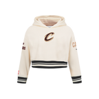 NBA CLEVELAND CAVALIERS RETRO CLASSIC CHANDAIL À CAPUCHON EN MOLLETON CÔTELÉ POUR FILLE JUNIOR (COQUILLE D'ŒUF/NOIR)