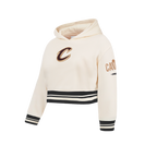 NBA CLEVELAND CAVALIERS RETRO CLASSIC CHANDAIL À CAPUCHON EN MOLLETON CÔTELÉ POUR FILLE JUNIOR (COQUILLE D'ŒUF/NOIR)