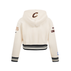 NBA CLEVELAND CAVALIERS RETRO CLASSIC CHANDAIL À CAPUCHON EN MOLLETON CÔTELÉ POUR FILLE JUNIOR (COQUILLE D'ŒUF/NOIR)