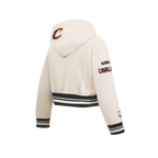 NBA CLEVELAND CAVALIERS RETRO CLASSIC CHANDAIL À CAPUCHON EN MOLLETON CÔTELÉ POUR FILLE JUNIOR (COQUILLE D'ŒUF/NOIR)