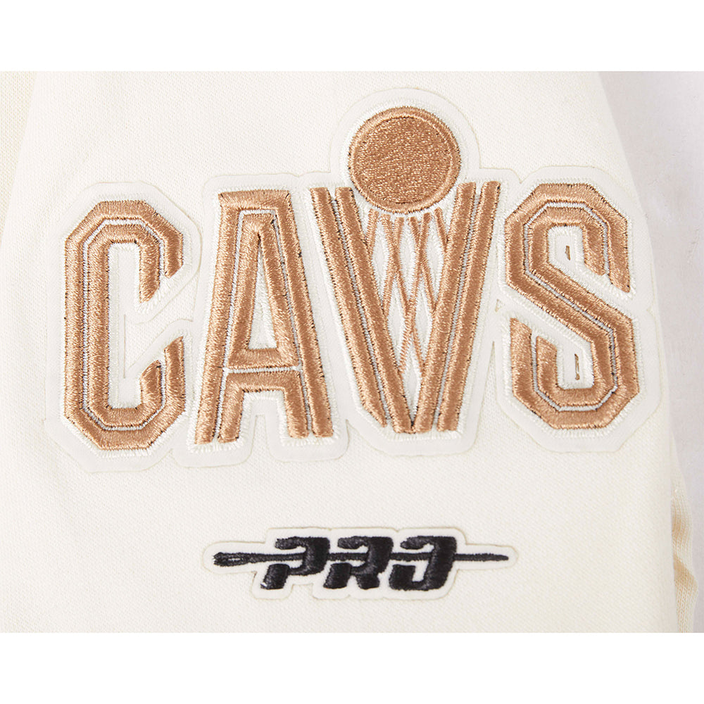NBA CLEVELAND CAVALIERS RETRO CLASSIC CHANDAIL À CAPUCHON EN MOLLETON CÔTELÉ POUR FILLE JUNIOR (COQUILLE D'ŒUF/NOIR)