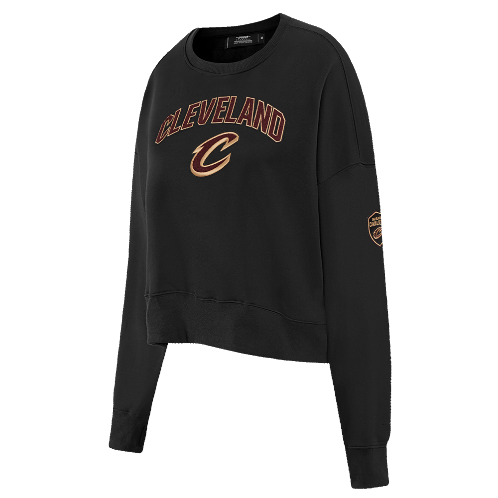 NBA CLEVELAND CAVALIERS CLASSIC WOMEN'S FLEECE CREWNECK (BLACK)