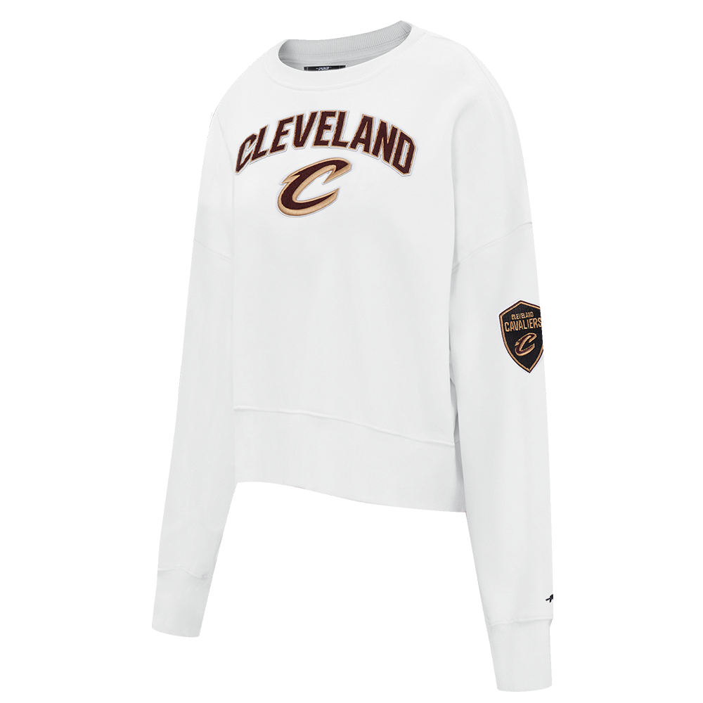 NBA CLEVELAND CAVALIERS CLASSIC WOMEN'S FLEECE CREWNECK (WHITE)