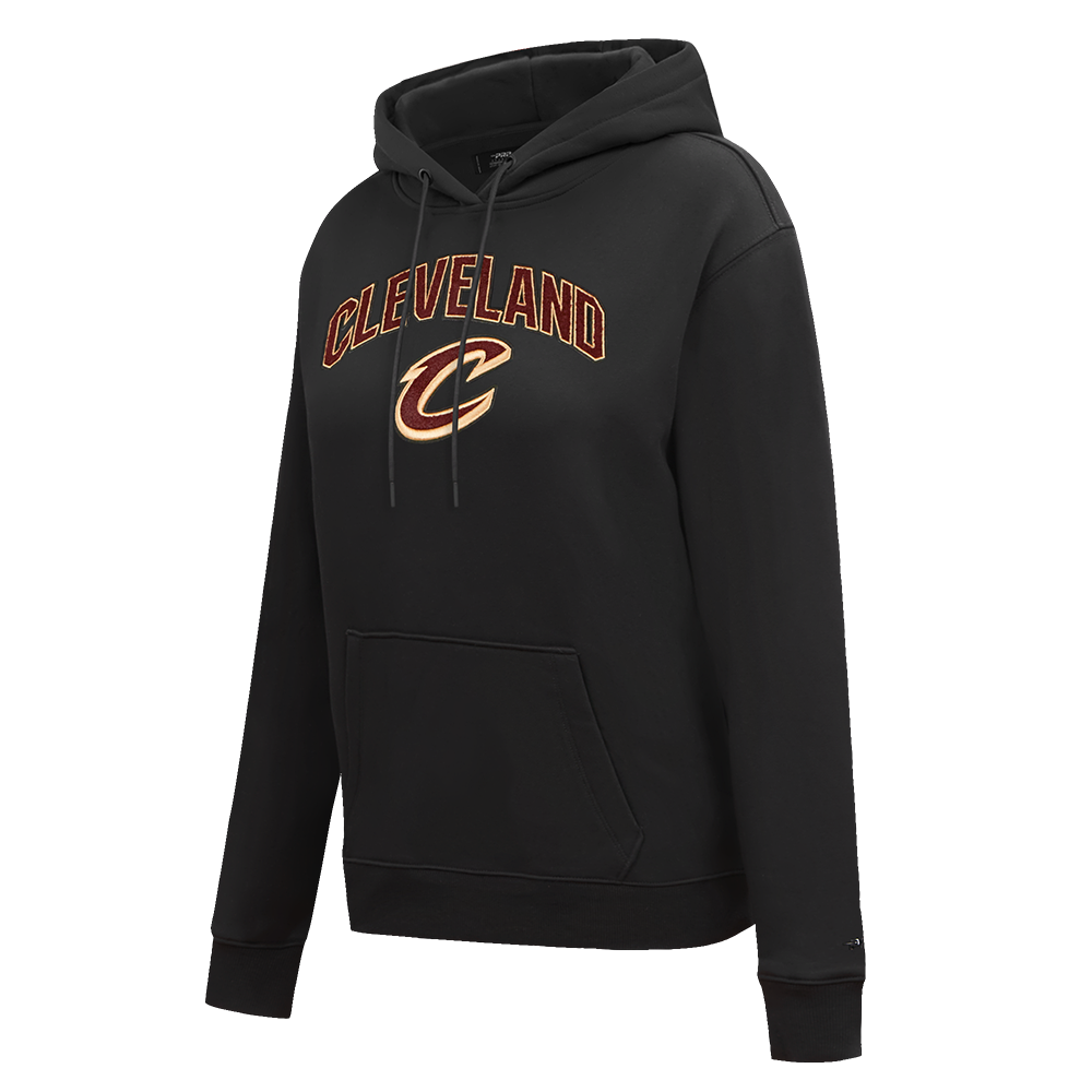 NBA CLEVELAND CAVALIERS CLASSIC WOMEN'S FLEECE PULLOVER HOODIE (BLACK)