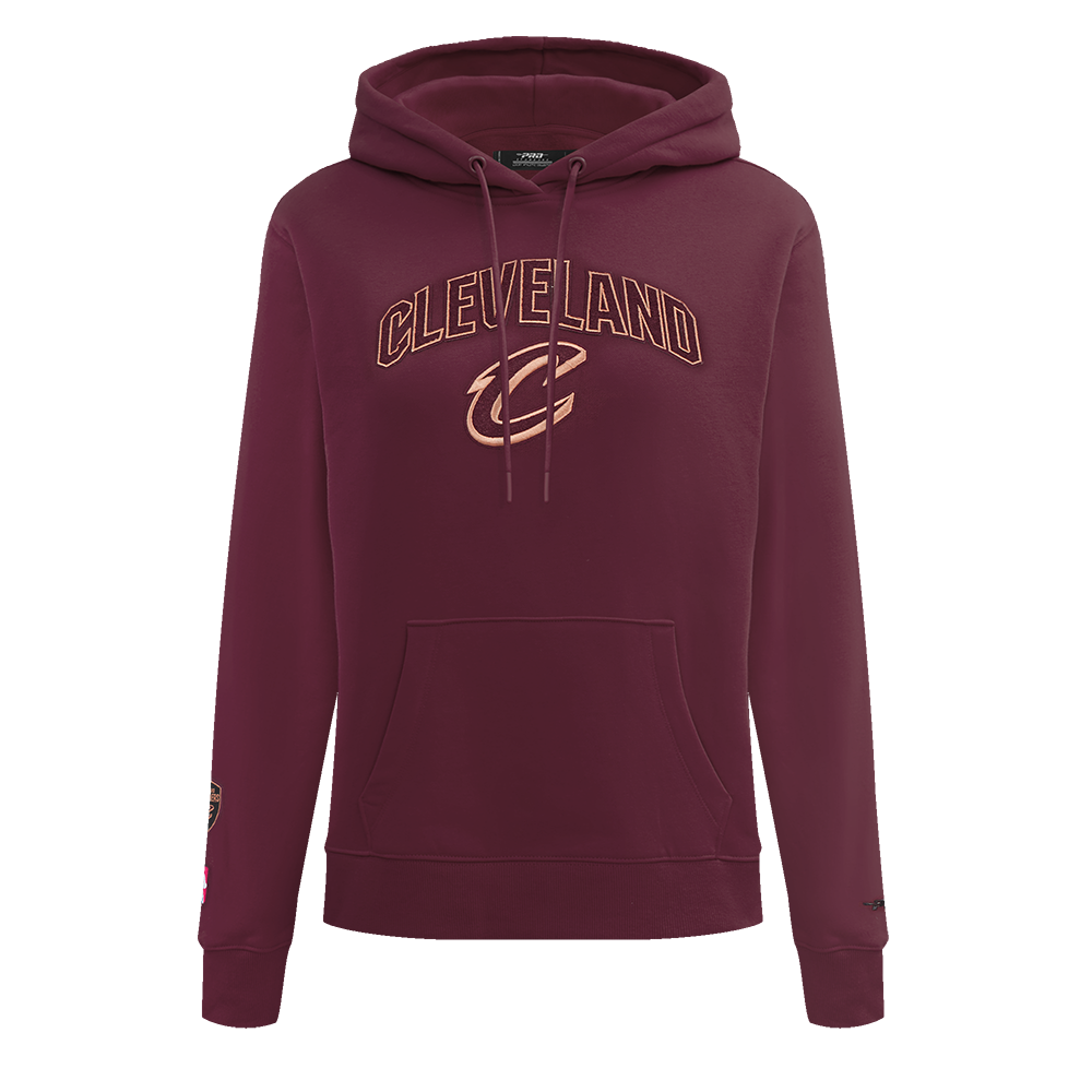 NBA CLEVELAND CAVALIERS CLASSIC WOMEN'S FLEECE PULLOVER HOODIE (WINE)