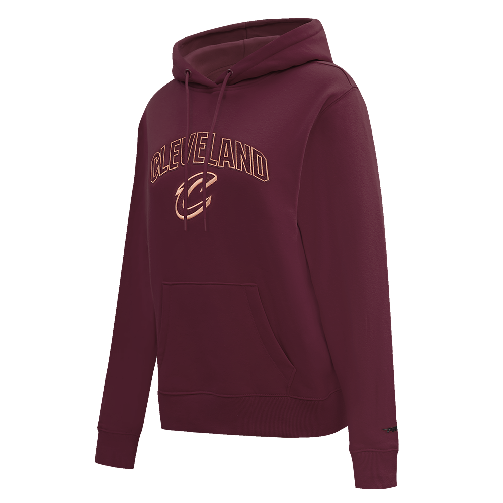 NBA CLEVELAND CAVALIERS CLASSIC WOMEN'S FLEECE PULLOVER HOODIE (WINE)