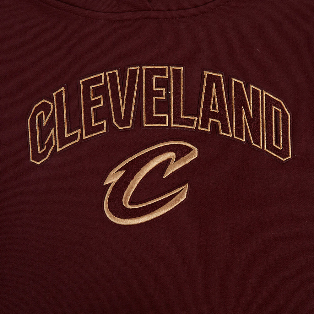 NBA CLEVELAND CAVALIERS CLASSIC WOMEN'S FLEECE PULLOVER HOODIE (WINE)