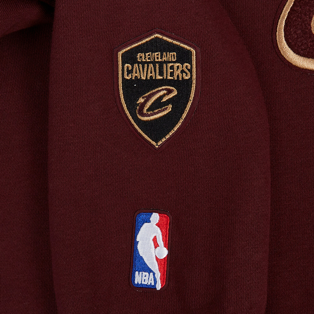 NBA CLEVELAND CAVALIERS CLASSIC WOMEN'S FLEECE PULLOVER HOODIE (WINE)