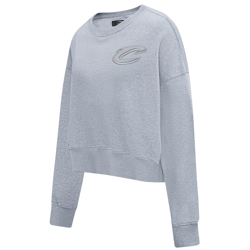NBA CLEVELAND CAVALIERS NEUTRAL WOMEN'S FLC CREWNECK (DARK HEATHER GRAY)