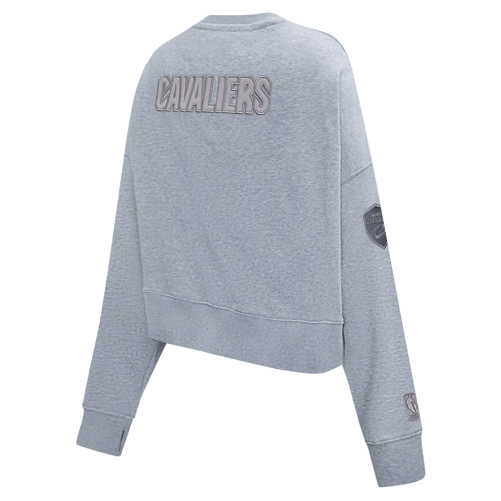 NBA CLEVELAND CAVALIERS NEUTRAL WOMEN'S FLC CREWNECK (DARK HEATHER GRAY)