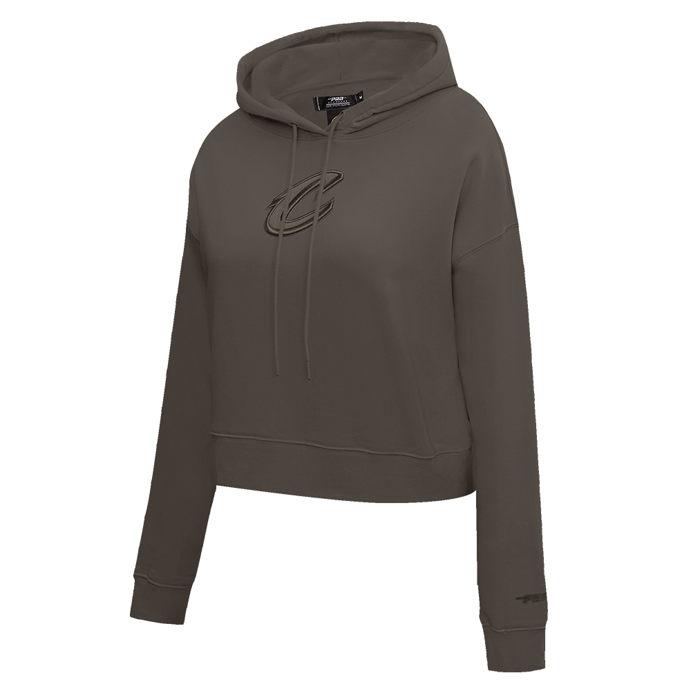 NBA CLEVELAND CAVALIERS NEUTRAL CROPPED WOMEN'S PO HOODIE (DARK TAUPE)