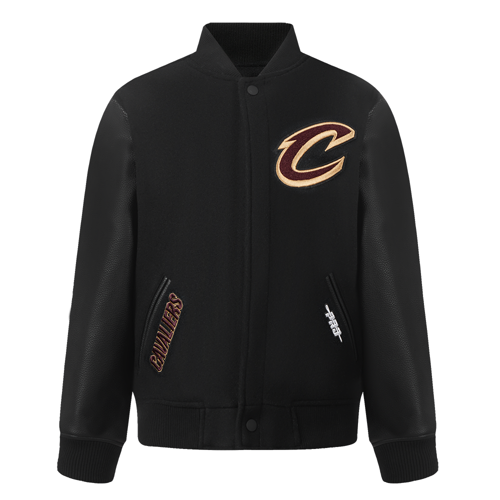 NBA CLEVELAND CAVALIERS CLASSIC BLOUSON COLLÉGIAL EN LAINE POUR GARÇON ENFANT (NOIR DE JAIS)