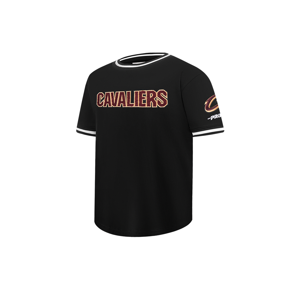 NBA CLEVELAND CAVALIERS CLASSIC TODDLER BOYS SHORT SLEEVE STRIPED RIB TEE (BLACK)