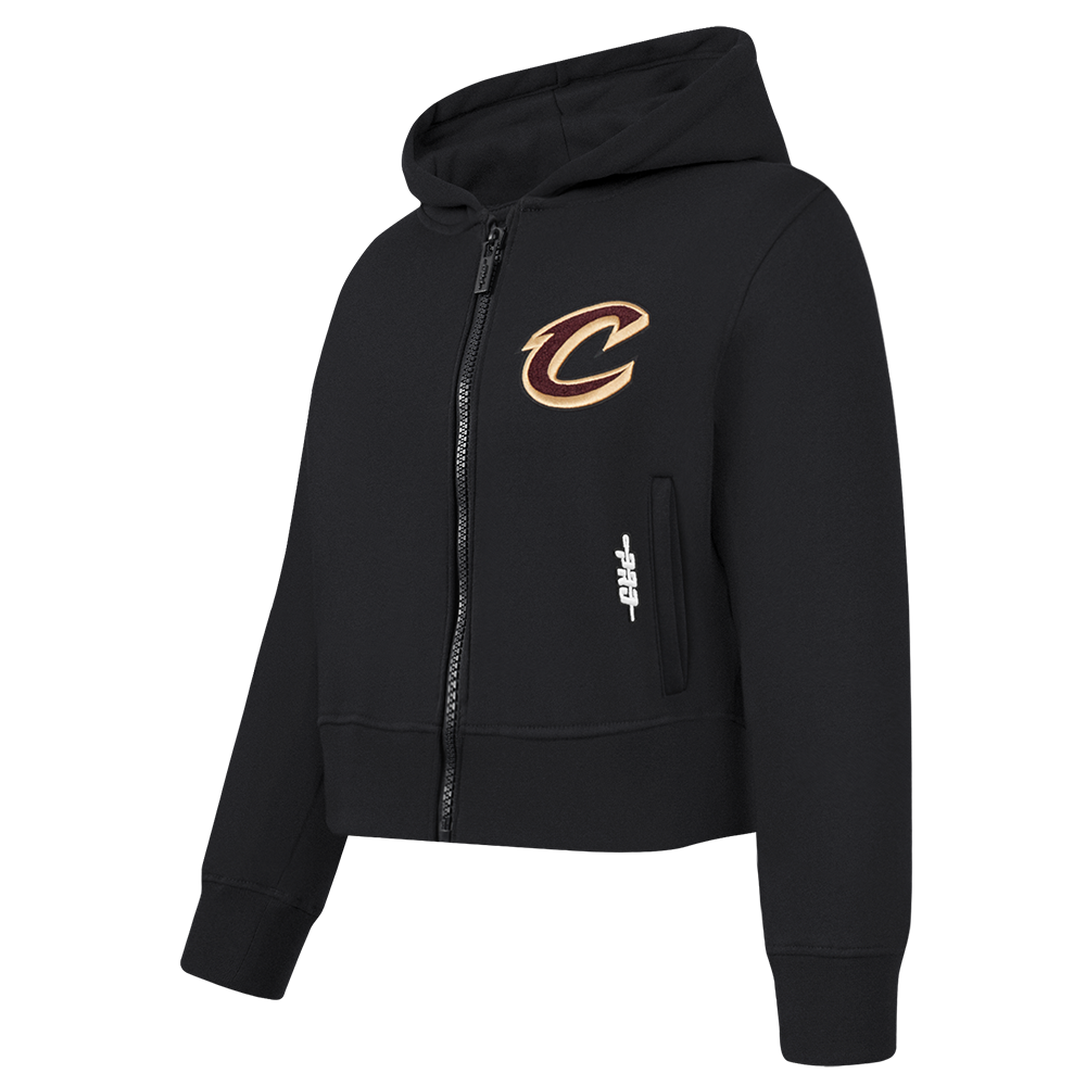 NBA CLEVELAND CAVALIERS CLASSIC TODDLER GIRLS FLEECE FULL ZIP HOODIE  (BLACK)