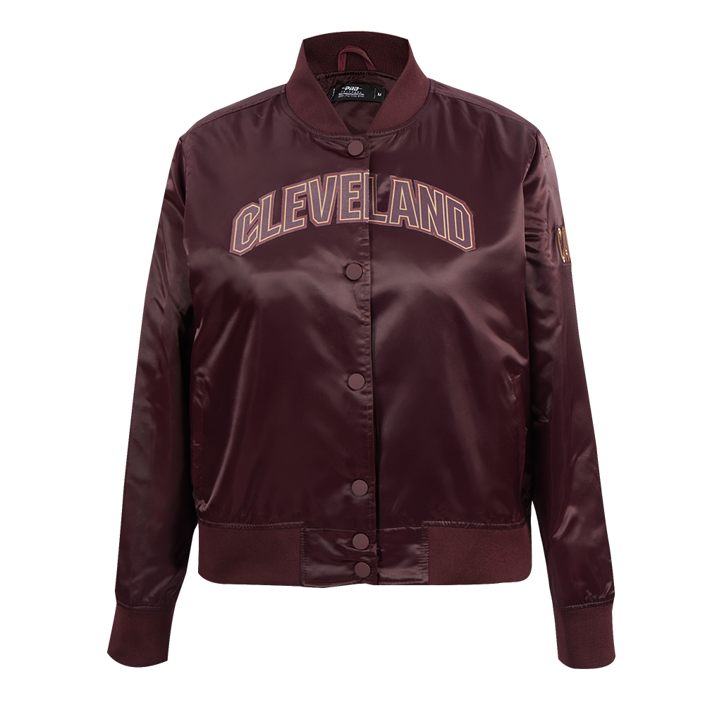 NBA CLEVELAND CAVALIERS CLASSIC BLOUSON EN SATIN POUR FEMME (LIE-DE-VIN)