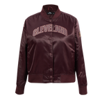 NBA CLEVELAND CAVALIERS CLASSIC BLOUSON EN SATIN POUR FEMME (LIE-DE-VIN)