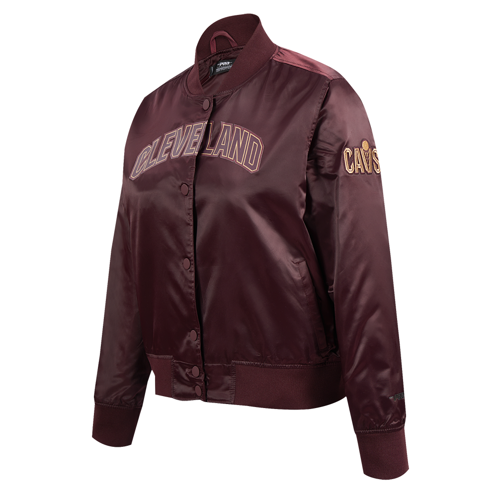 NBA CLEVELAND CAVALIERS CLASSIC BLOUSON EN SATIN POUR FEMME (LIE-DE-VIN)