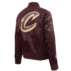 NBA CLEVELAND CAVALIERS CLASSIC BLOUSON EN SATIN POUR FEMME (LIE-DE-VIN)