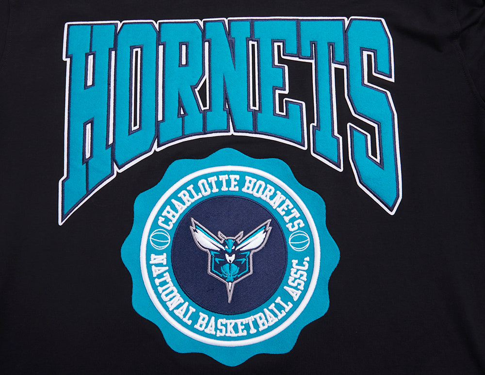 NBA CHARLOTTE HORNETS CREST EMBLEM MEN'S TEE (BLACK)