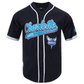NBA CHARLOTTE HORNETS SCRIPT TAIL CHEMISE BOUTONNÉE EN FILET POUR HOMME (NOIR/GRIS)