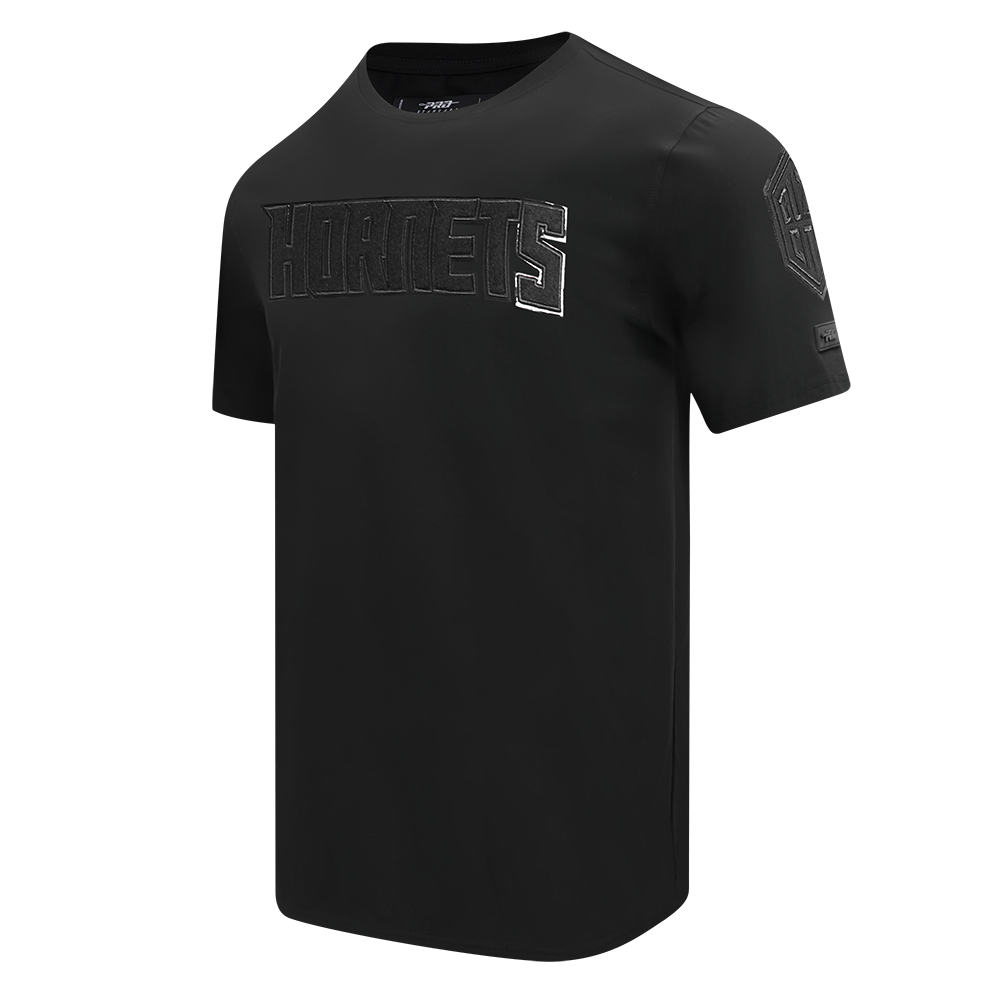 NBA CHARLOTTE HORNETS TRIPLE BLACK SINGLE JERSEY TEE (TRIPLE BLACK)